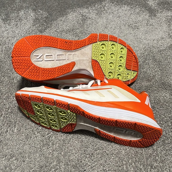 Men’s Nike Zoom Lunarlon Vapor Trainer Shoes Size 7 White/Orange - Picture 7 of 8